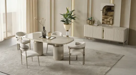 Product img 2, Solo Mermer Desenli Yemek Odası Takımı